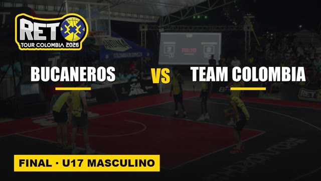 Bucaneros vs Team Colombia en la final U17 masculina, RETO 3x3 Santa Marta 2026
